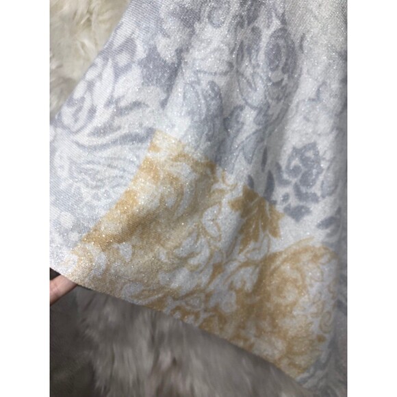 Silver & Gold Sparkling Handkerchief Blouse, Butterfly Sleeves Plus SZ 2X-3XL - Picture 6 of 8